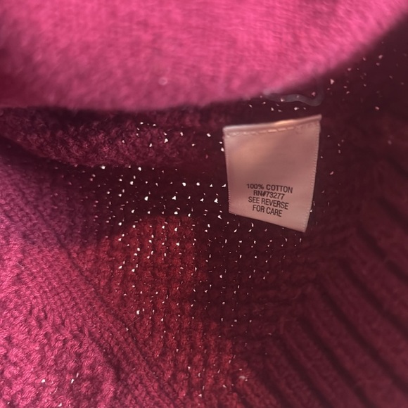 Croft & Barrow Burgundy Cotton Chunky Knit Sweater with Pockets Size L - Picture 4 of 5